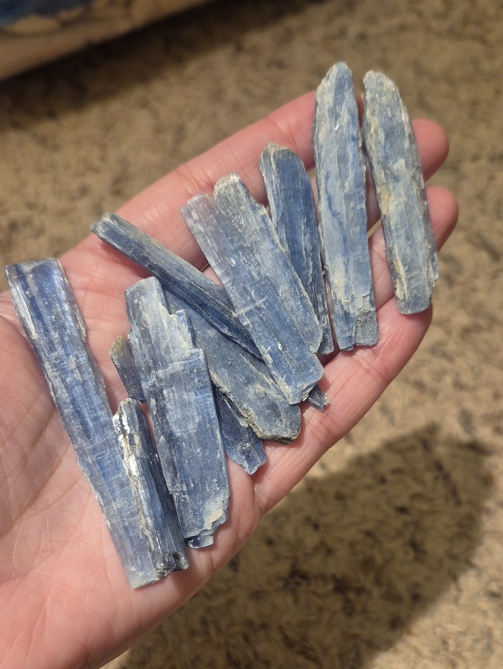Blue Kyanite Decorative Stone Chips - Natural Home Accent